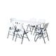thumbnail image 1 of Mesa Plegable Blanca 180 cm + 6 Sillas Plegables Blancas LOOMBER, 1 of 6