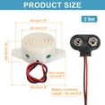 thumbnail image 2 of Uxcell 2Pcs DC3-24V 100dB 3100Hz Electronic Piezo Buzzer Alarm Sounder Active Continuous Beep Sound with 9V t Type Battery Connector for Motorcycle Golf Car t Vehicles Car Alarm, White, 2 of 6