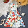 thumbnail image 2 of Vacation Dress Sleeveless Dress Summer Dress Princess Dress Easter Dresses Sundress Skirt Fashion Outfit #Z10 White 13-14 Years, 2 of 5