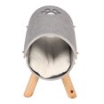 thumbnail image 4 of Túnel elevado para gatos almohadilla de felpa corta cama tipo túnel para gatos gris desmontable 4 patas de madera fieltro elástico para habitación y dormitorio ANGGREK Otros, 4 of 8