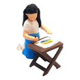 thumbnail image 3 of Figura de niña dibujada a mano, escala 1:64, manualidades creativas de resina. azul, 3 of 9