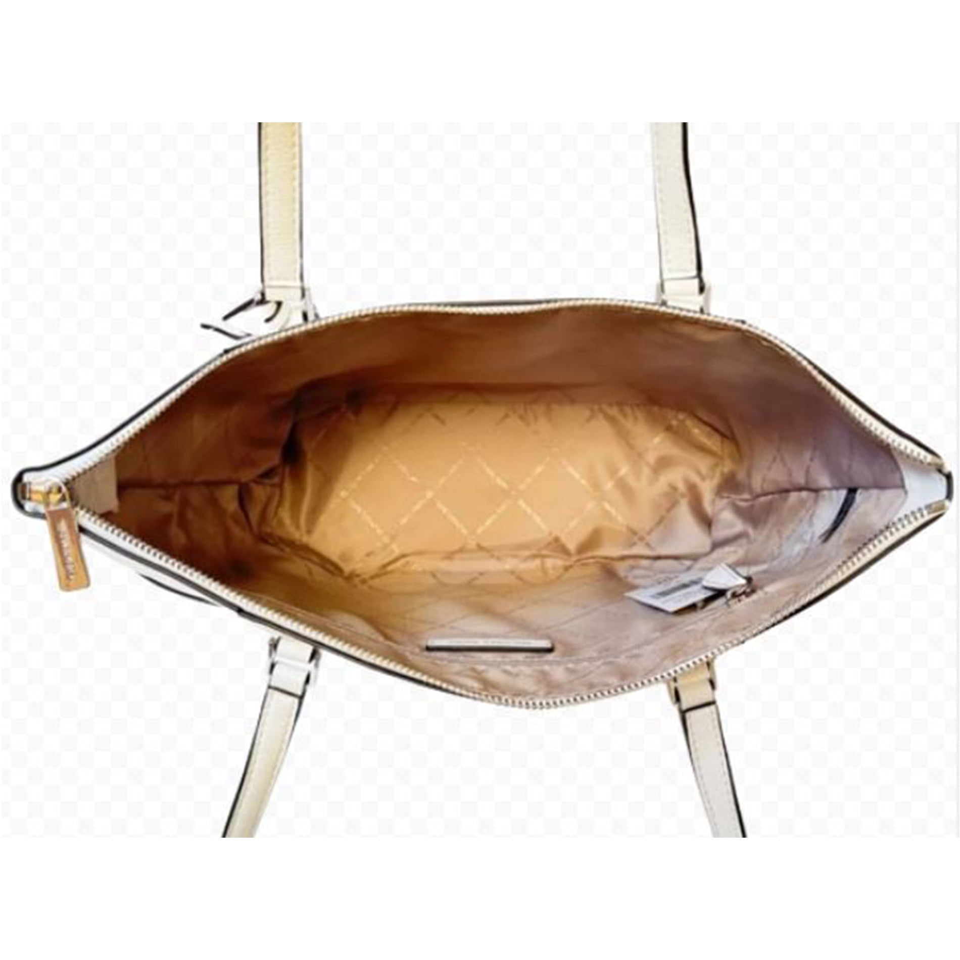 Michael Kors Womens Charlotte Large Logo and Leather Top-Zip Tote  