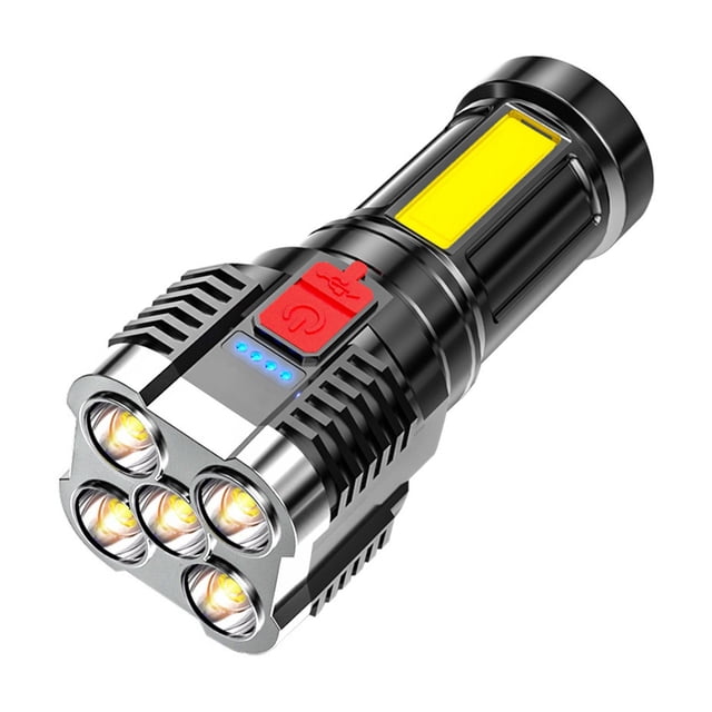 Penkiiy Five Explosion LED Flashlight Super Bright Rechargeable Camping Flashlight Table Lamp Outdoor Lighting
