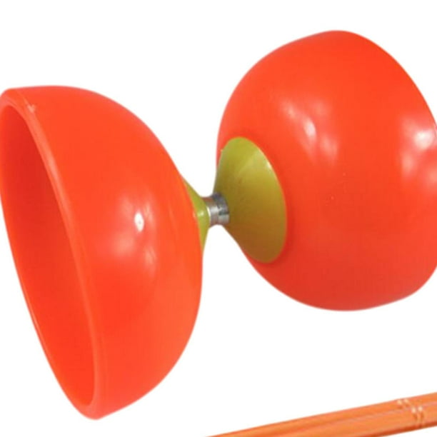 Diabolo Chinois Triple Roulement 12 Cm – Ensemble Avec 2 Baguettes Et Corde, Jonglerie Débutant, Adulte Et Enfant, Bleu