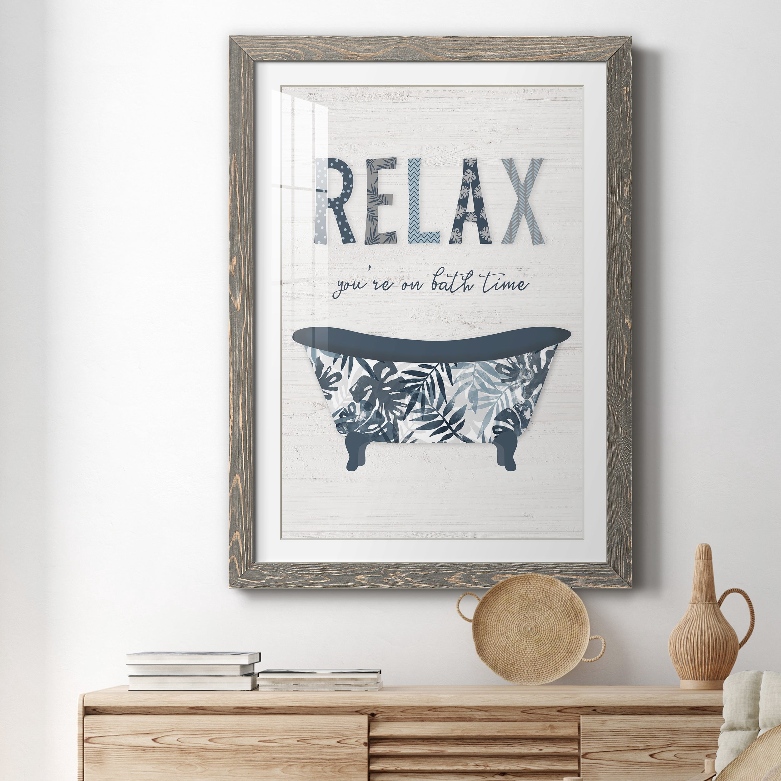 Palm Bath I - Premium Framed Print - Distressed Barnwood Frame - Ready to Hang