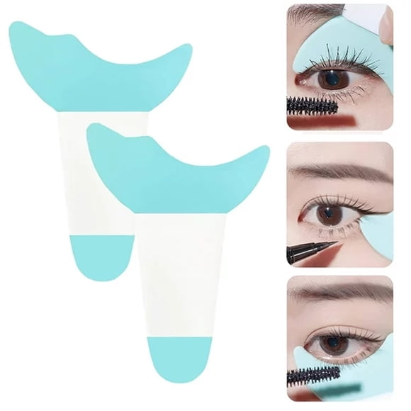 2Pcs Eyeliner Assistant Brush Down Mascara Multi Function Novice Eye Makeup Apply Eyeshadow,Green Beauty Equipment