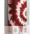 thumbnail image 6 of Sheer Curtains 54 inches Long 2 Panels Set Red Tie-dye Chinese Style Abstract Ethnic Spiral Watercolor Tiers Sheers Rod Pocket Small Window Short Curtains for Kitchen Cafe, Each 52" W x 54" L, 6 of 7