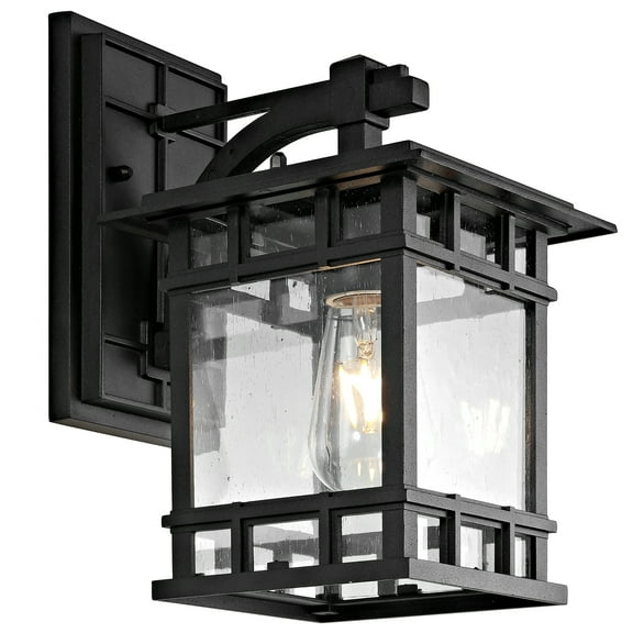 SAFAVIEH Grayter LED Black Aluminium Outdoor Wall Sconce with Clear Glass Shade
