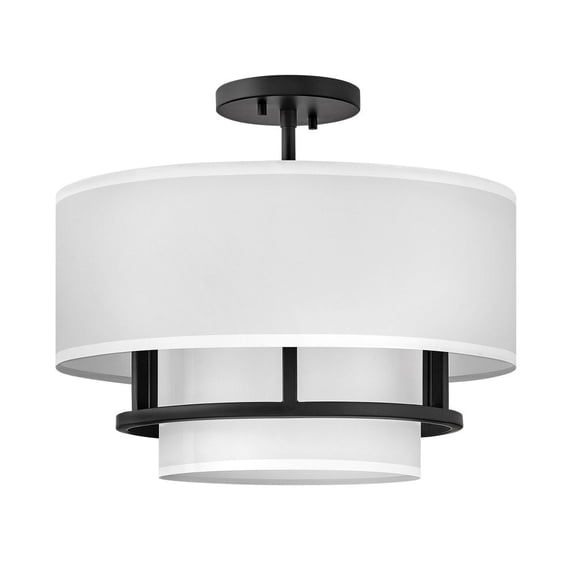 Graham 3 - Light Black Modern Incandescent Steel Flush Mount Light