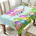 thumbnail image 3 of Coolnut Easter Rectangle Table Cloth Easter Theme Pattern Tablecloth Waterproof Anti-Shrink Resistant Decorative Fabric Table Cover for Outdoor Picnic/Kitchen Dining 60x90In, 3 of 7