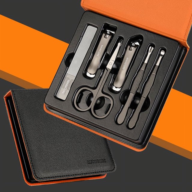 Cortaúñas portátil, venta al por mayor, cortaúñas de acero inoxidable, kit profesional para manicura y pedicura, juego completo de manicura de belleza