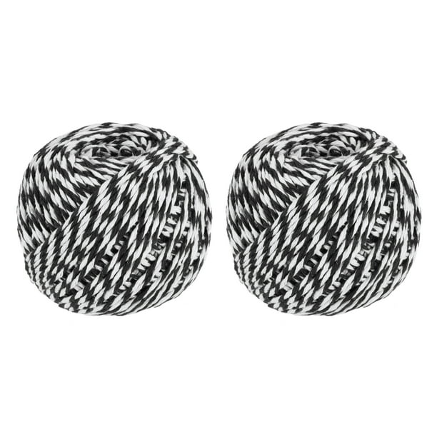 Unique Bargains Twine Packing String Wrapping Cotton Twine 75m Black And White Rope For Gift Wrapping Twine, Pack Of 2 Other