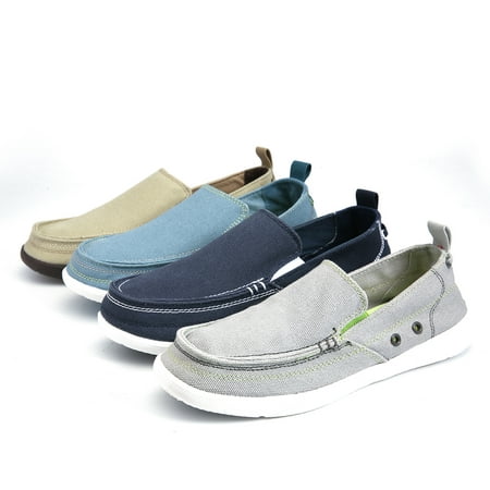 Meigar Men Vintage Classic Casual Shoes Loafers Comfort Canvas Flat Comfort Shoes Outdoor (Best C Walk Shoes)