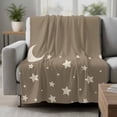 thumbnail image 2 of Modern Blanket Soft Cozy Warm Throw Blanket for Couch, Plush Fuzzy Flannel Fleece Blankets for Sofa, Japanese Style Minimalist Moon Stars Minimalism Bed Blankets Lightweight Gifts for Women, 40"x60", 2 of 9