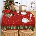 thumbnail image 2 of Oval Christmas Tablecloth 54x72 Inch, Red Xmas Holiday Christmas Tree Table Cloths Oval, 2 of 6