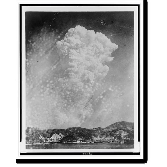 Historic Print, Unusual photo of Hiroshima bomb explosion, 18" x 24"