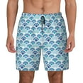 thumbnail image 2 of Picia Blue Fish Scale Texture pattern Mens Swim Trunks with Compression Liner Stretch Beach Shorts Quick Dry with Zipper Pockets No-Chafing Board Shorts-Large, 2 of 9