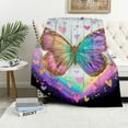 thumbnail image 4 of Creowell  Baby Size Butterfly Throw Blanket for Girls, Love Heart   Blanket for Kids Boys Children Teens Women, Girly Rainbow Sherpa Blanket Tie Dye Cartoon Fuzzy Blanket Kawaii Decor 50*60in, 4 of 7