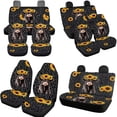 thumbnail image 3 of Jeiento Highland Cow Car Seat Cover Full Set 11 Pieces, with Auto Seat Cover Gear Shift Knob Cover Handbrake Cover Leopard Print Headrest Covers Keychain Coaster Universal Fit SUV Truck Van Sedan, 3 of 7