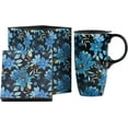thumbnail image 3 of Topadorn Ceramic Mug Blue Flower Porcelain Coffee Mug with Gift Box,17oz. Blue Flower, 3 of 7