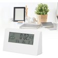 thumbnail image 1 of Digital Alarm Clock Smart Night Light Alarm Clock Time Date Temperature Humidity Display Bedside Clock Battery Powered (White), 1 of 5