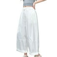thumbnail image 5 of Bxsruta Pants for Kids, Girls' Casual Solid Lace Mid Waist Cropped Pants, 5 of 8