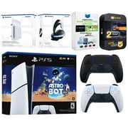 Sony PlayStation 5 Slim Digital Astro Bot Bundle with Disc Drive, Extra Controller, MightySkins Voucher and 2 Year Extended Warranty - Midnight Black