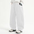 thumbnail image 5 of CPNG Girls and Boys Sweatpants Solid Color Elastic High Waist Wide Leg Sweat Pants Soft Daily Wear Casual Baggy Streetwear Pants, 5 of 5
