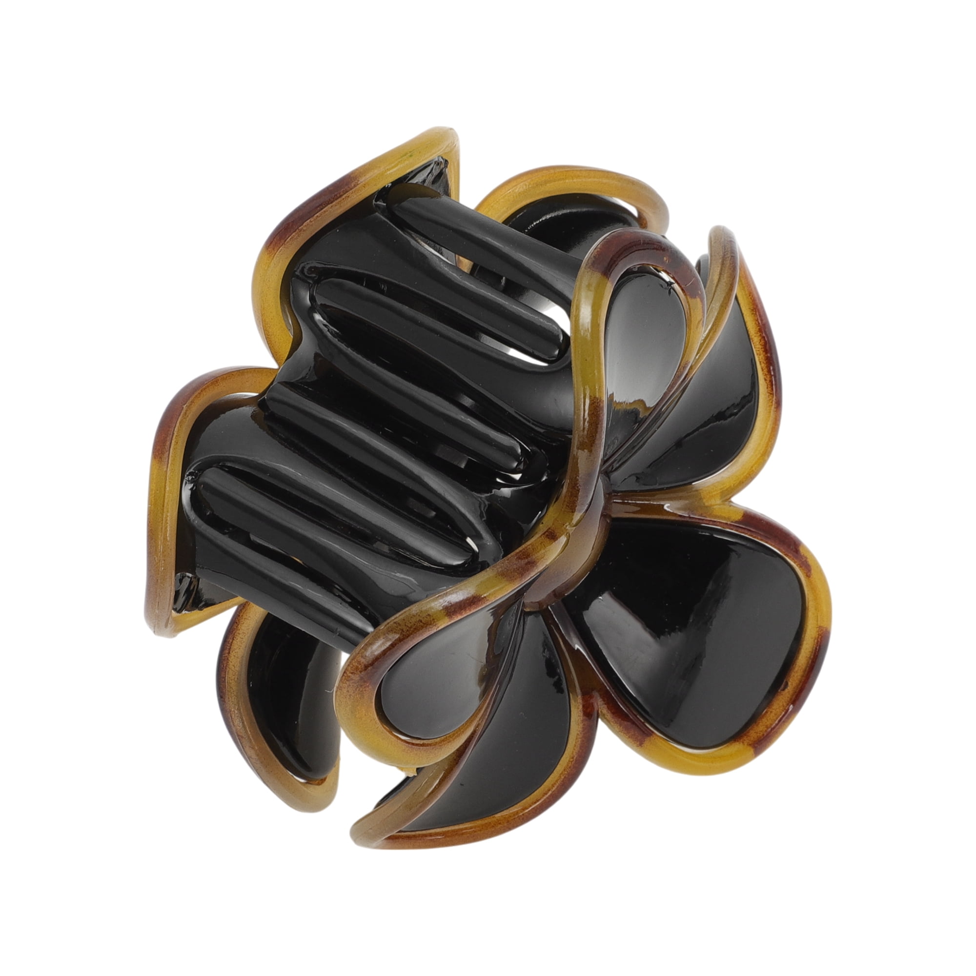Unique Bargains Home Use Hair Accessory Five-petal Flower Hair Clips Black