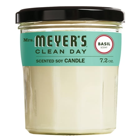 Mrs. Meyer’s Clean Day Scented Soy Candle, Basil Scent, 7.2 ounce (Best Scented Soy Candles)