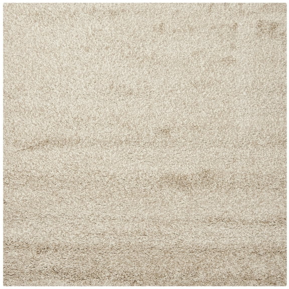 SAFAVIEH Santa Monica Cali Solid Shag Area Rug, Beige, 3' x 3' Square