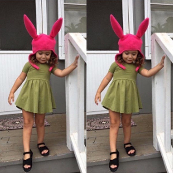 Pink Bunny Ears Hat Cosplay Costume 
