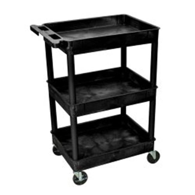 Luxor LUXSTC111 18 x 24 in. 3 Tier Cart, Black