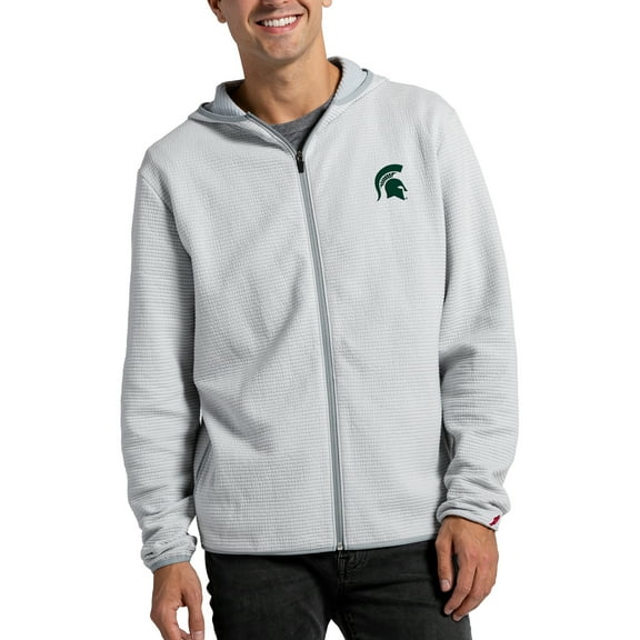 Men's League Collegiate Wear Gray Michigan State Spartans Summit Full-Zip Hoodie