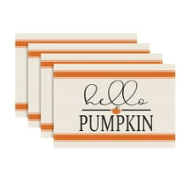 FeiFu 4pcs Hallow-een  Thanksgiving Placemats Table Decorations Suitable for Hallow-een  and Thanksgiving Table for Decorating Kitchen Dining Table
