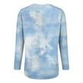 thumbnail image 6 of WHEANG Long Sleeve Shirts For Women Crew Neck Long Sleeve Printed Basic Tee Imitation Cotton Soft Comfy Casual Loose Fit Top 1Pc Blue S-4Xl, 6 of 9