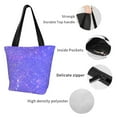 thumbnail image 4 of Salouo Purple Glitter for Shoppers Tote for Women Foldable Handbags with Big Capacity Casual One-Shoulder Shopping Bag Hobo Bags Fit for Office/Shopping/Park, 4 of 6