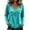 Turquoise, variant on Womens Long Sleeve Fringe Trim V-Neck Blouse,Casual Loose Fit Boho Tops for Fall Winter Vacation Wear Turquoise XL