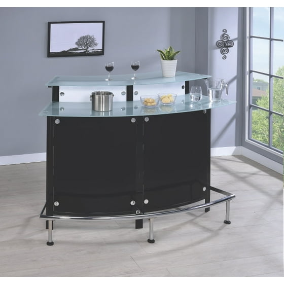 Coaster Company Contemporary Bar Table Chrome Black Com