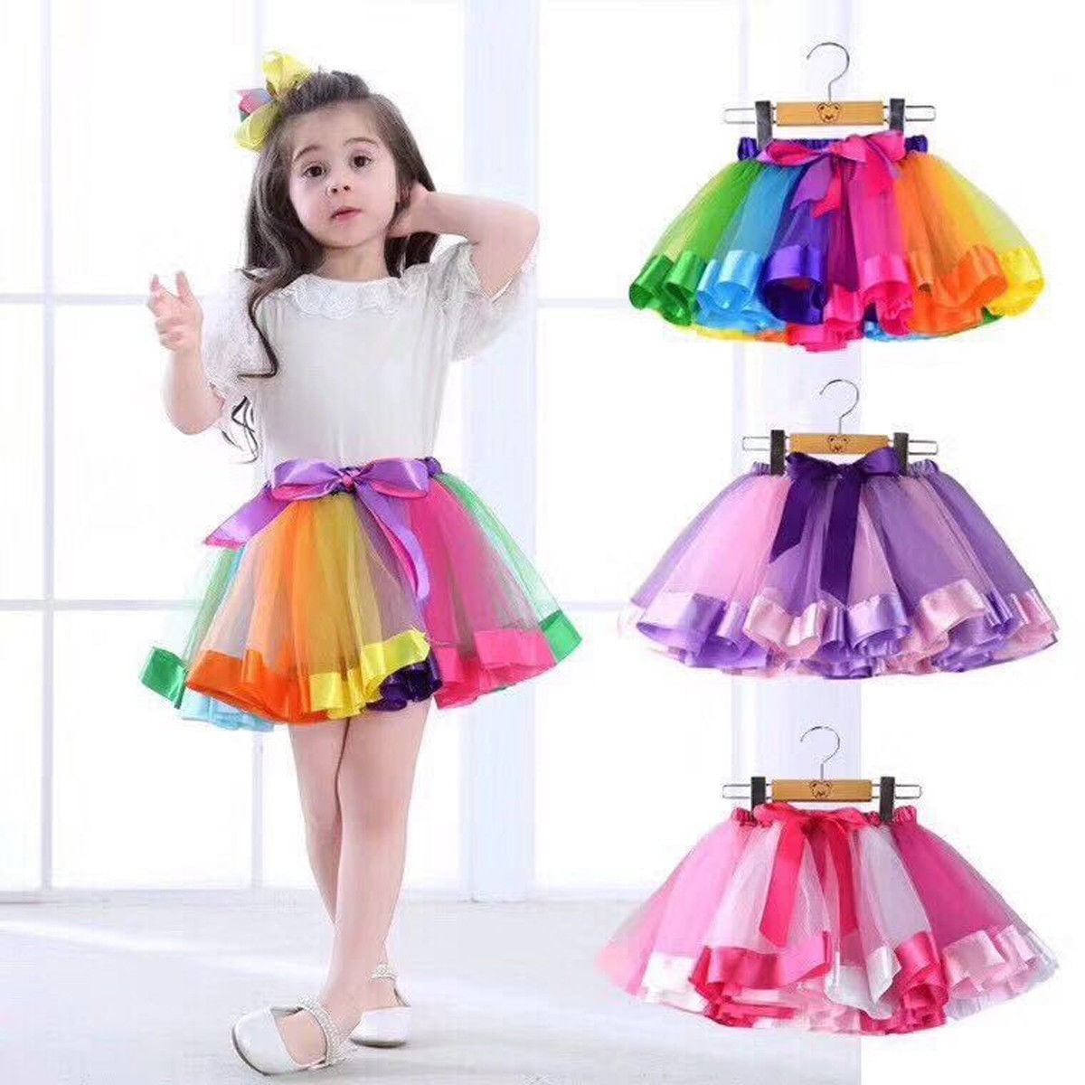 child rainbow tutu