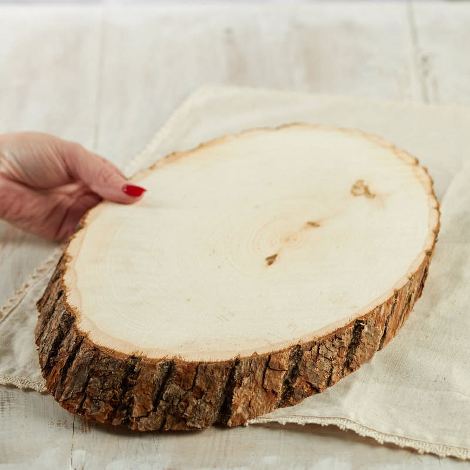 10 Pcs Oval Natural Wood Slices, Length 12 inch and Width 3.9-4.7 inch Craft Wood Slices, Oval Shaped Unfinished Wood Slices for DIY Christmas