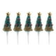 thumbnail image 1 of 5 adornos para tartas de Navidad con forma de árbol de Navidad, para fiestas de cumpleaños (verde con nieve), 1 of 7