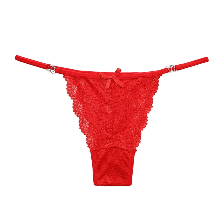 LBECLEY Teen Panties Womens Panties Lace Low Waist Briefs Thin Strap Plus  Size Thong Plus Size Underwear for Women 4X Women Underwear Set Red L