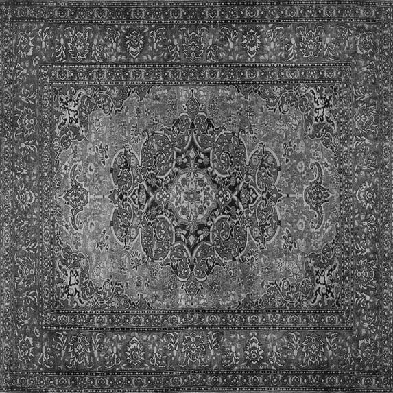 Ahgly Company Indoor Square Medallion Gray Traditional Area Rugs, 8' Square