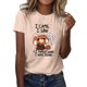 thumbnail image 1 of Gibobby Playera de Manga Corta con Cuello Redondo Blusas las mujeres lindo impreso cuello redondo manga corta camiseta Tops túnica camisas casuales(Beige,G), 1 of 4