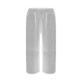 thumbnail image 4 of JJHGVB Cotton Linen Capris for Women Below the Knee High Waisted Pleated Cotton Linen Pants Womens Long Shorts Resort Wear for Women Wide Leg Shorts for Women Linen Bermuda Shorts for Women White L, 4 of 9