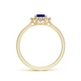 thumbnail image 2 of ANGARA Lab Grown Prong-Set Oval Blue Sapphire Halo Engagement Ring for Women in 14K Yellow Gold (Size-7x5mm) | September Birthstone, Anniversary, Jewelry Gift for Women | Lab-Grown Blue Sapphire Ring, 2 of 8