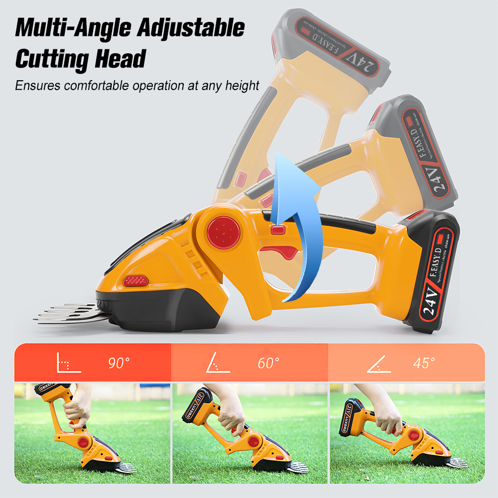 PEPWELL Cordless Grass Shear & Shrubbery Trimmer, 2-in-1 Electric Shrub Trimmer Grass Shears Handheld Grass Cutter, Hedge Shear with 2 PCS Rechargeable Battery and Charger for Garden, Lawn