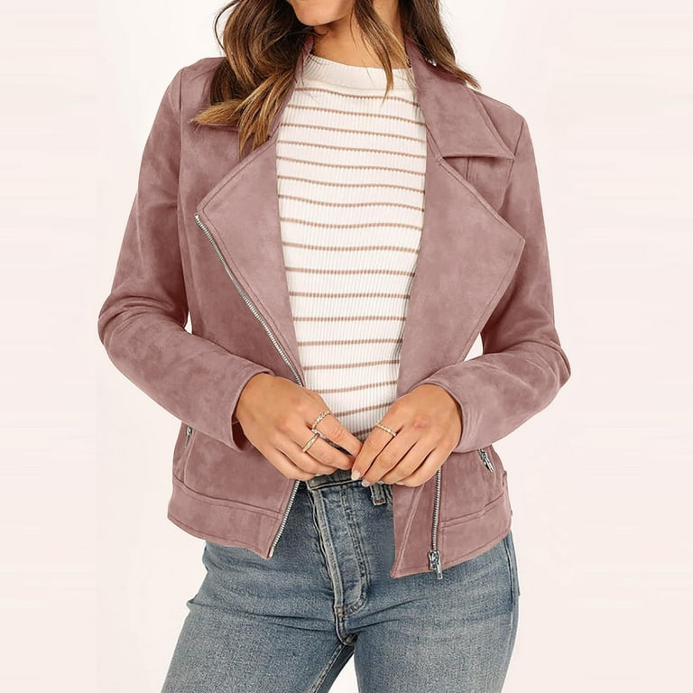 Ladies cotton biker clearance jacket