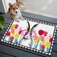 thumbnail image 4 of Easter Bathroom Rug Washable 2x3 Entryway Rug Non Slip Rabbit Spring Botanical Flowers Black White Lattice Front Door Mat Low Pile Indoor Doormat Throw Floor Carpet for Kitchen Bedroom Entrance, 4 of 8